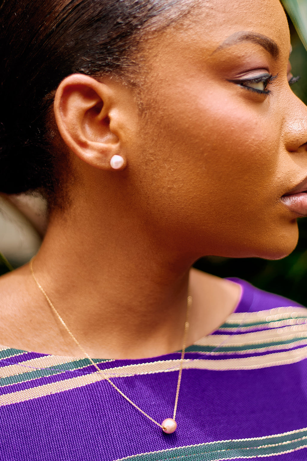 Ifé Kini | Minimalist Coral Button Earrings