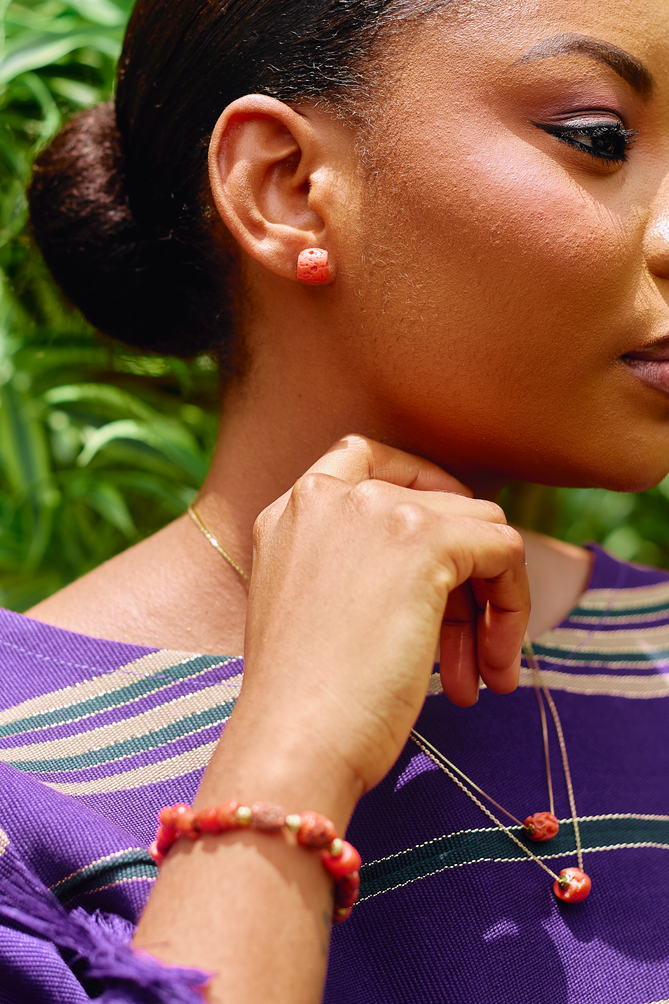 Anike Kini | Mediterranean Coral Stud Earrings