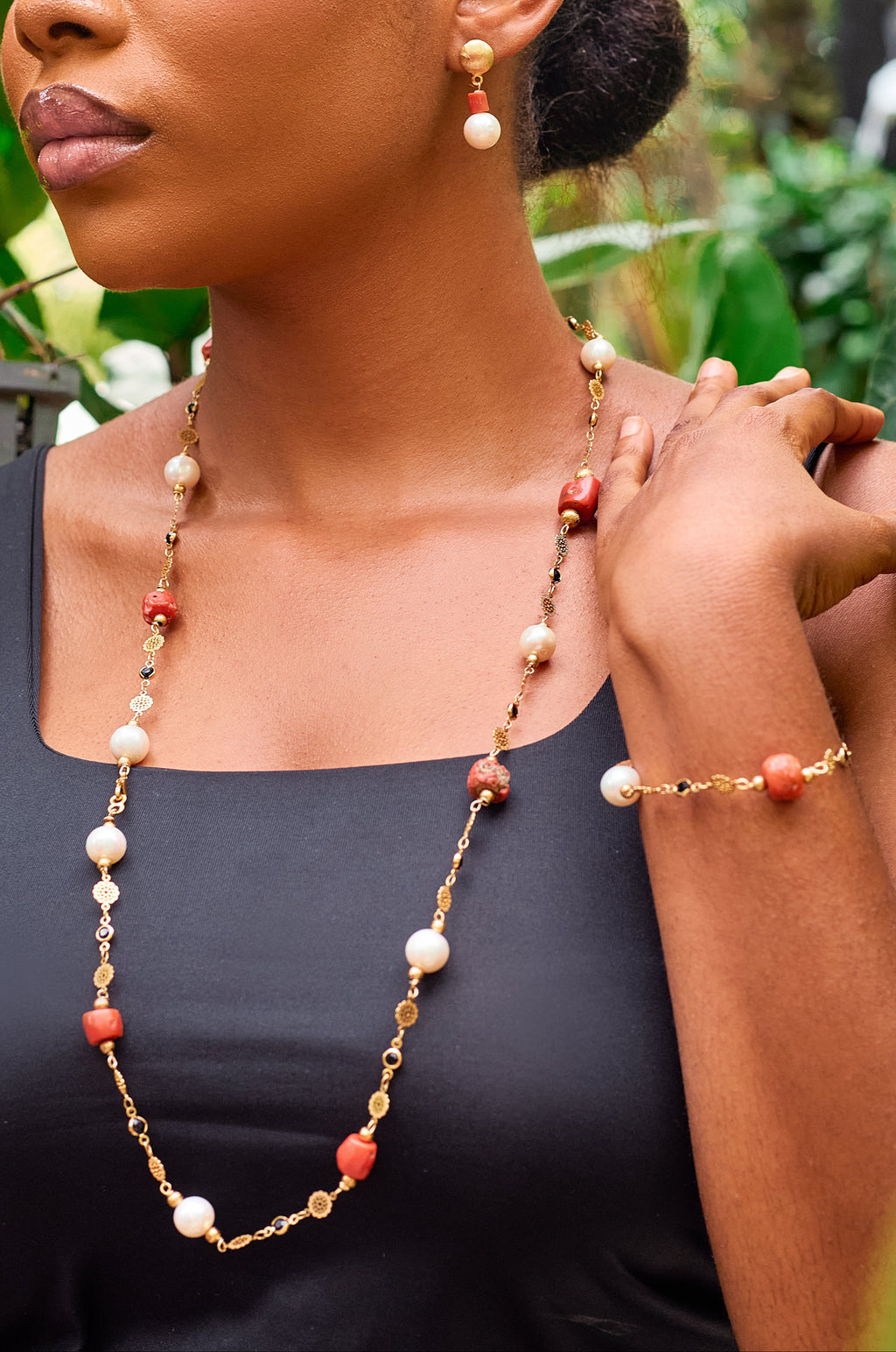 Àyọkà Kìnì | Mediterranean Coral & Pearl Jewelry Set