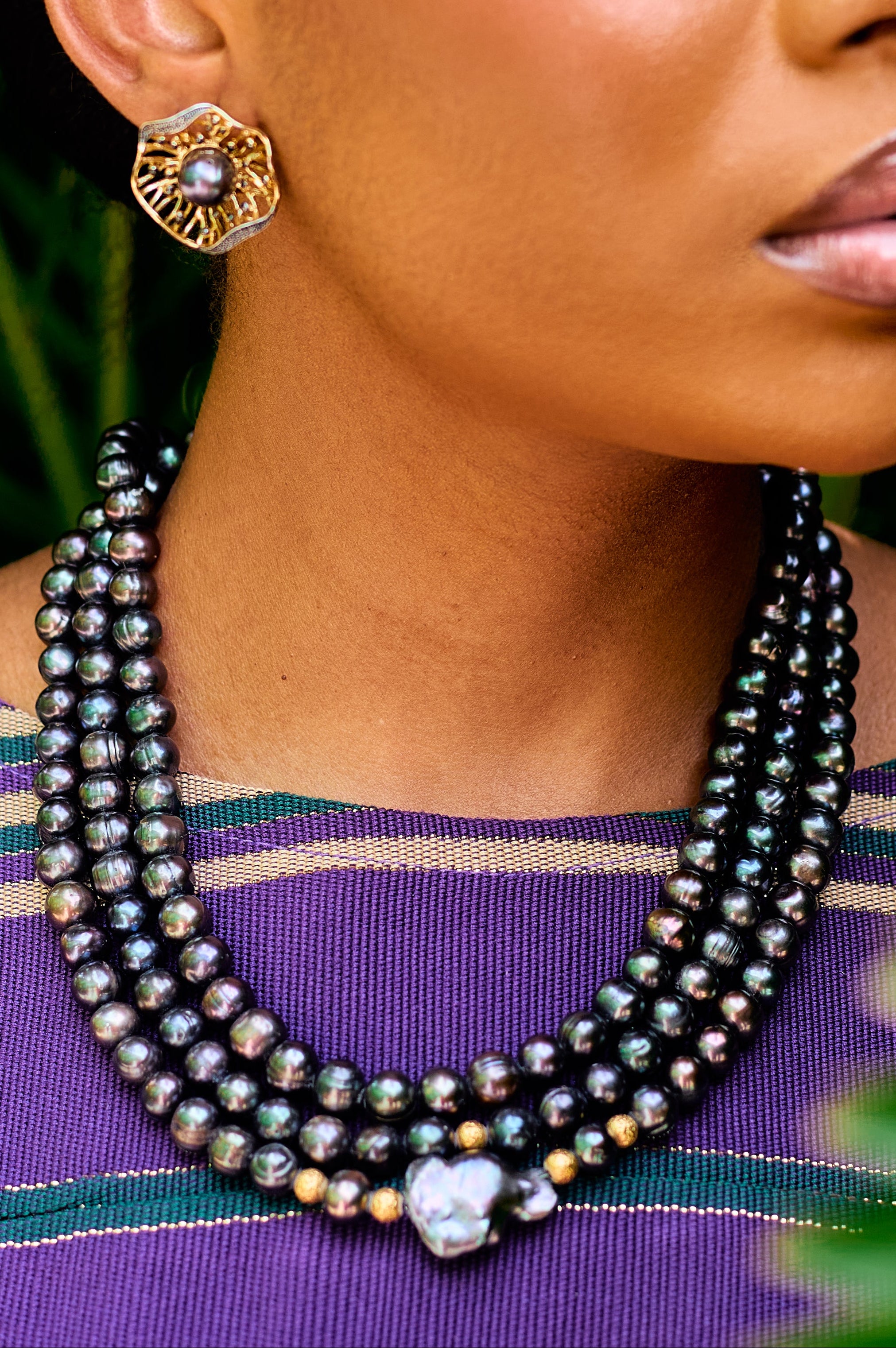 Adumadan Kini exclusive antique Mediterranean coral high jewellery necklace and earring set by Jewellery Banc in Lagos.